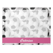 Aangepaste roze Voetbal Patroon Notitieblok (Voorkant)