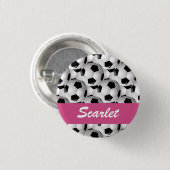 Aangepaste roze Voetbal Patroon Ronde Button 3,2 Cm (Voorkant /achterkant)