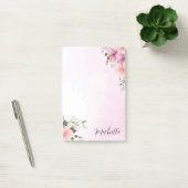Aangepaste roze Waterverf bloemen Post-it® Notes (Kantoor)