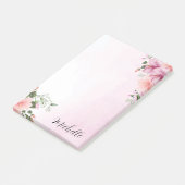 Aangepaste roze Waterverf bloemen Post-it® Notes (Schuin)
