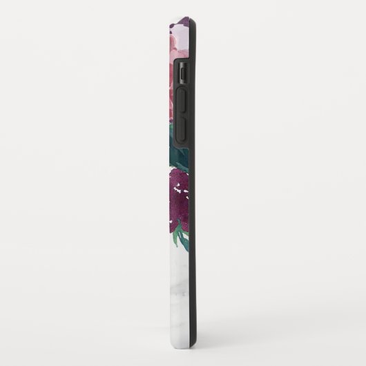 Aangepaste  roze Waterverf Floral Marble Case-Mate iPhone Case (Achterkant/links)
