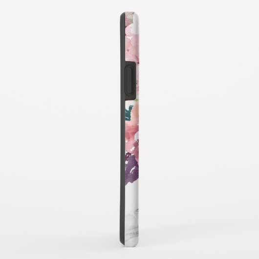 Aangepaste  roze Waterverf Floral Marble Case-Mate iPhone Case (Achterkant/rechts)
