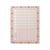 Aangepaste Roze Weekly Habit Goals Tracker Planner Notitieblok (Gedraaid)