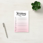Aangepaste roze winkellijst post-it® notes (Kantoor)