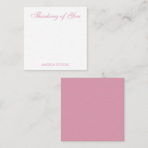 Aangepaste Roze Witte Bloem Notitiekaartje