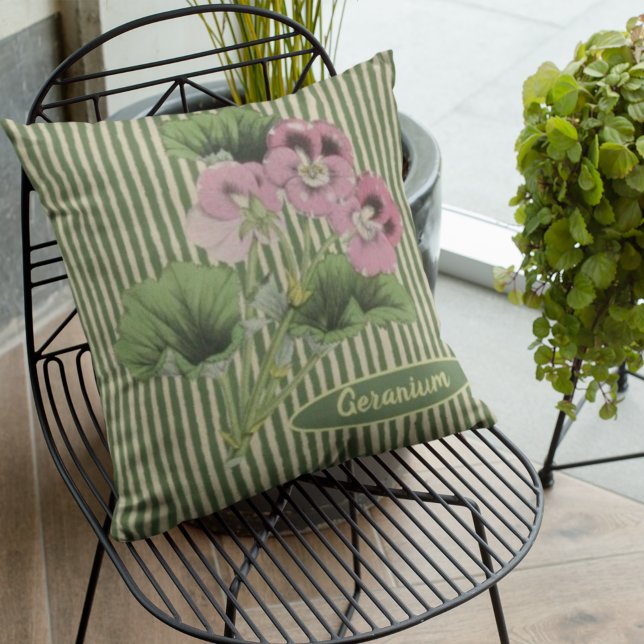 Aangepaste  roze witte geraniumventilator kussen (Creator heeft geüpload)