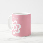 Aangepaste roze witte klassieke Mok met witte vent (Voorkant links)