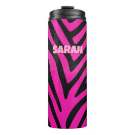 Aangepaste Roze Zebraprint  Thermosbeker