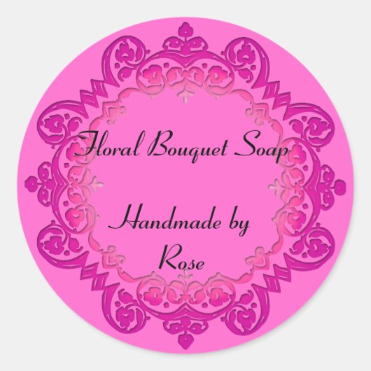 Aangepaste roze zeep of kraftStickers Ronde Sticker (Voorkant)