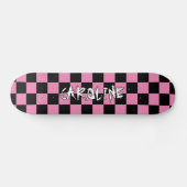 Aangepaste Roze Zwart Abstracte Geometrische Kunst Skateboard (Horizontaal)