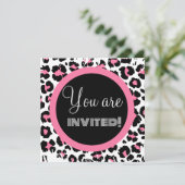 Aangepaste Roze Zwart & Wit Luipaardprint Kaart (Staand voorkant)