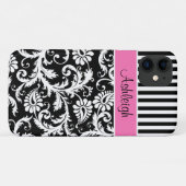 Aangepaste roze, zwart, witte, gestreept masker Case-Mate iPhone case (Achterkant (horizontaal))