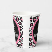 Aangepaste roze zwarte en witte Cheetah afdrukken Papieren Bekers (Rechts)