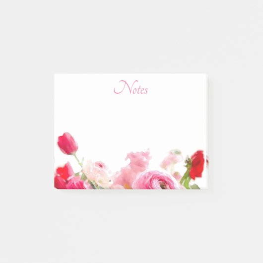 Aangepaste Rozen bloemen Sjabloon Waterverf Post-it® Notes (Voorkant)