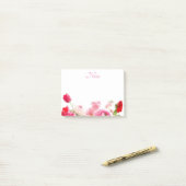 Aangepaste Rozen bloemen Sjabloon Waterverf Post-it® Notes (Op bureau)