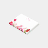 Aangepaste Rozen bloemen Sjabloon Waterverf Post-it® Notes (Schuin)