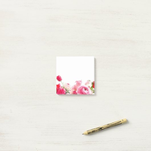 Aangepaste Rozen bloemen Waterverf leeg Post-it® Notes (Op bureau)