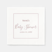 Aangepaste Rozen gouden Baby showers servetten (Voorkant)