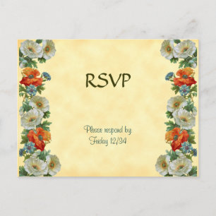 Aangepaste RSVP Poppies Cornflowers Briefkaart