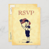 Aangepaste RSVP-Vintage 4 juli Briefkaart (Voorkant / Achterkant)