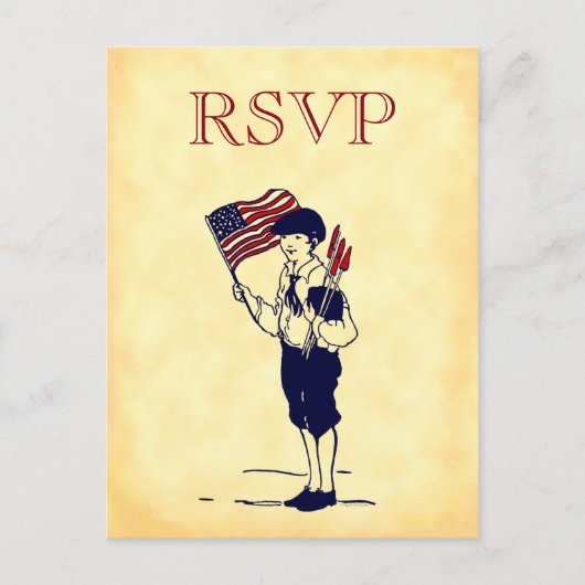 Aangepaste RSVP-Vintage 4 juli Briefkaart (Voorkant)