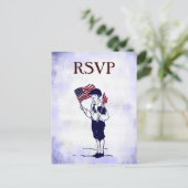 Aangepaste RSVP-Vintage 4 juli Briefkaart (Staand voorkant)