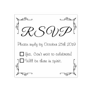Aangepaste rubberen stempel DIY RSVP Wedding Invit