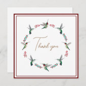 Aangepaste Ruby-throated kolibries Dank u kaart (Voorkant / Achterkant)