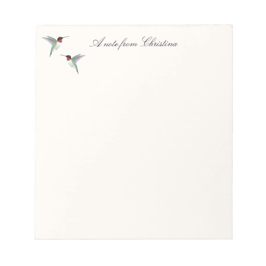 Aangepaste ruby-thromingbird notities notitieblok (Voorkant)