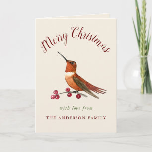 Aangepaste Rufous Hummingbird Holiday Card Feestdagen Kaart