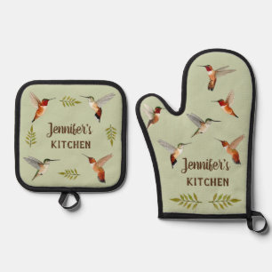 Aangepaste Rufous Kolibries Ovenwant & Pannenlap Set