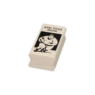 Aangepaste Rugby Player - Wood Art Stamp Rubberstempel