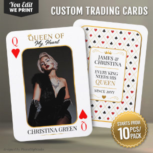 Aangepaste ruilkaart, Queen of Hearts Poker-foto Plaatskaartje