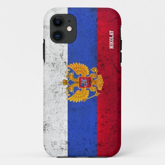 Aangepaste Russische vlag iPhone Case (Achterkant)