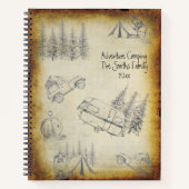 Aangepaste Rustic Adventure Camping Notitieboek (Voorkant)