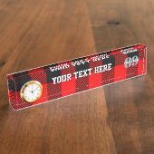 Aangepaste Rustic Lumberjack Buffalo Controle op e Naambordje (Zijkant)