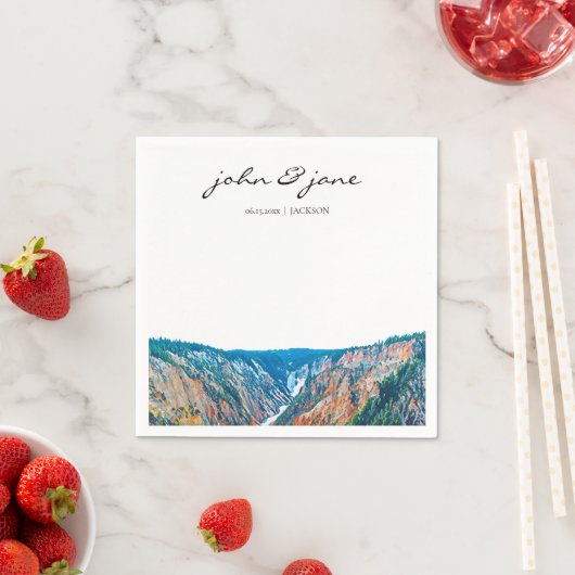 Aangepaste Rustic Mountain Waterfall Servet (Insitu)