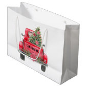 Aangepaste Rustic Red Truck Familienaam Groot Cadeauzakje (Voorkant Gekanteld)