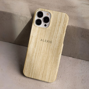 Aangepaste Rustieke Beige Faux Houten Gepersonalis iPhone 16 Pro Hoesje