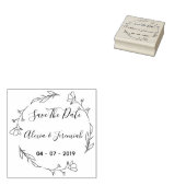 Aangepaste rustieke bloemen opslaan van de datum 	rubberstempel (Gestempeld)