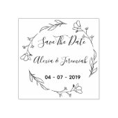 Aangepaste rustieke bloemen opslaan van de datum 	rubberstempel (Afrduk)
