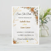 Aangepaste Rustieke Boho Herfst Save the Date Kaar (Staand voorkant)