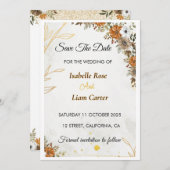 Aangepaste Rustieke Boho Herfst Save the Date Kaar (Voorkant / Achterkant)