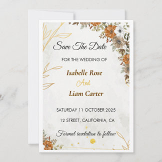 Aangepaste Rustieke Boho Herfst Save the Date Kaar