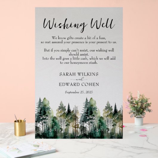 Aangepaste rustieke bos bruiloft wensen goed teken acryl bord (Huwelijk)