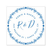 Aangepaste rustieke bruiloft Initialen retour adre Zelfinktende Stempel (Design)