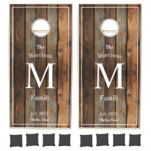 Aangepaste Rustieke Bruine Monogram Elegante Boerd