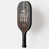 Aangepaste rustieke Business Logo Dark Barn Wood Pickleball Paddle (Links)