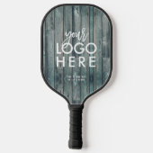Aangepaste rustieke Business Logo Dark Driftwood Pickleball Paddle (Achterkant)