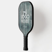 Aangepaste rustieke Business Logo Dark Driftwood Pickleball Paddle (Links)